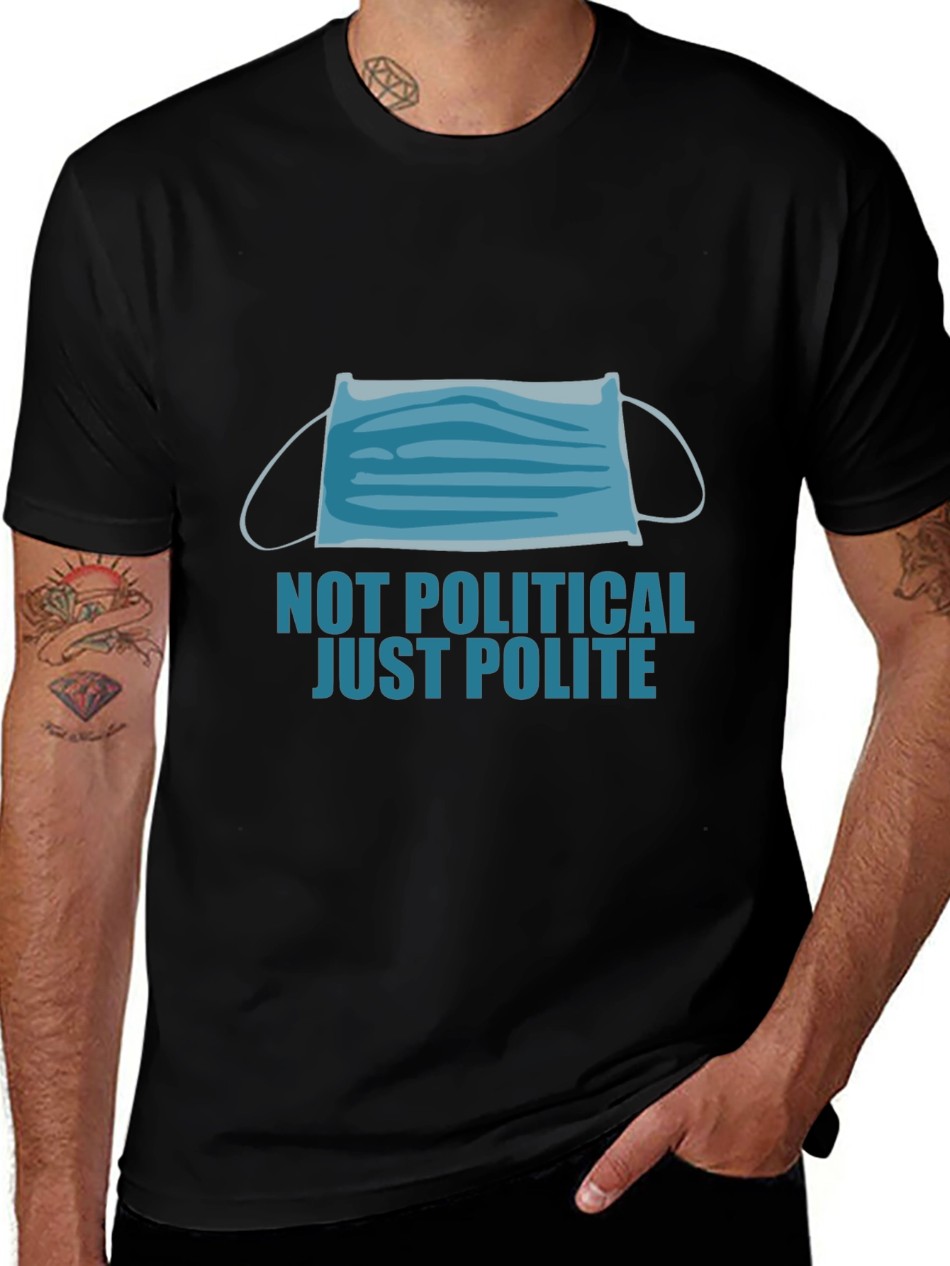 Not Political Just Polite Face Mask Graphic Tee
