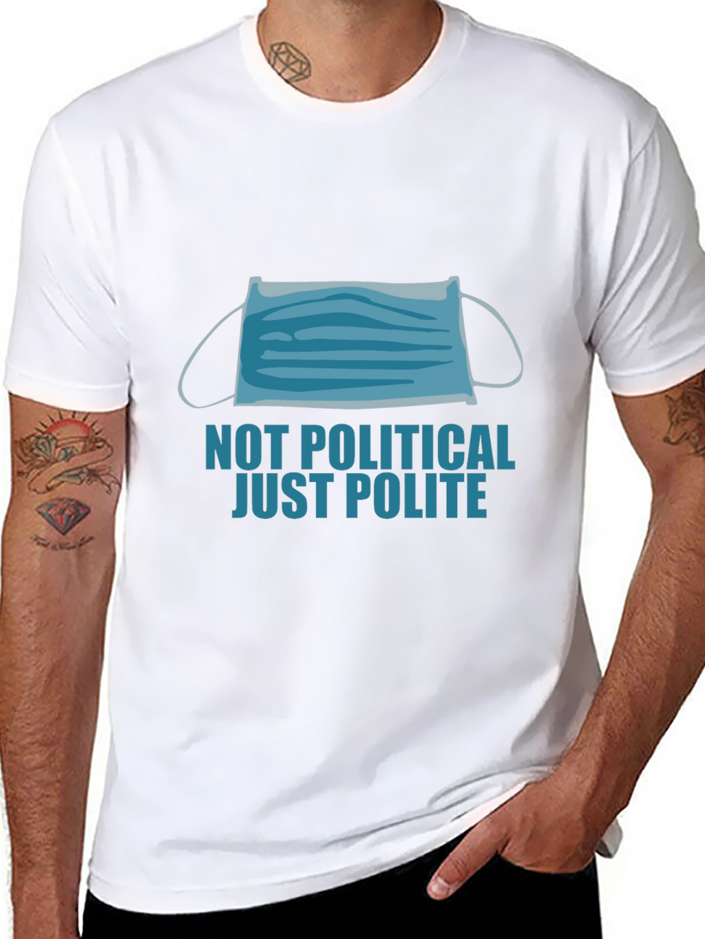 Not Political Just Polite Face Mask Graphic Tee