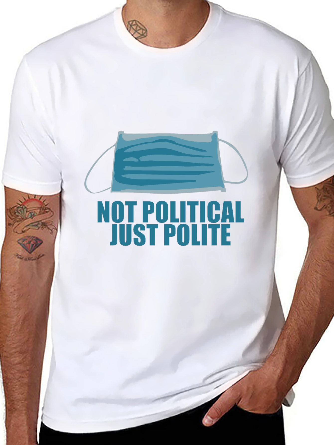 Not Political Just Polite Face Mask Graphic Tee