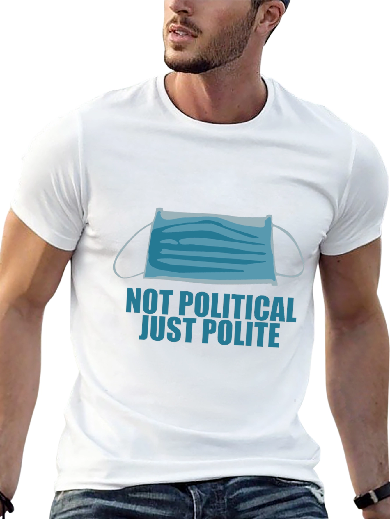 Not Political Just Polite Face Mask Graphic Tee