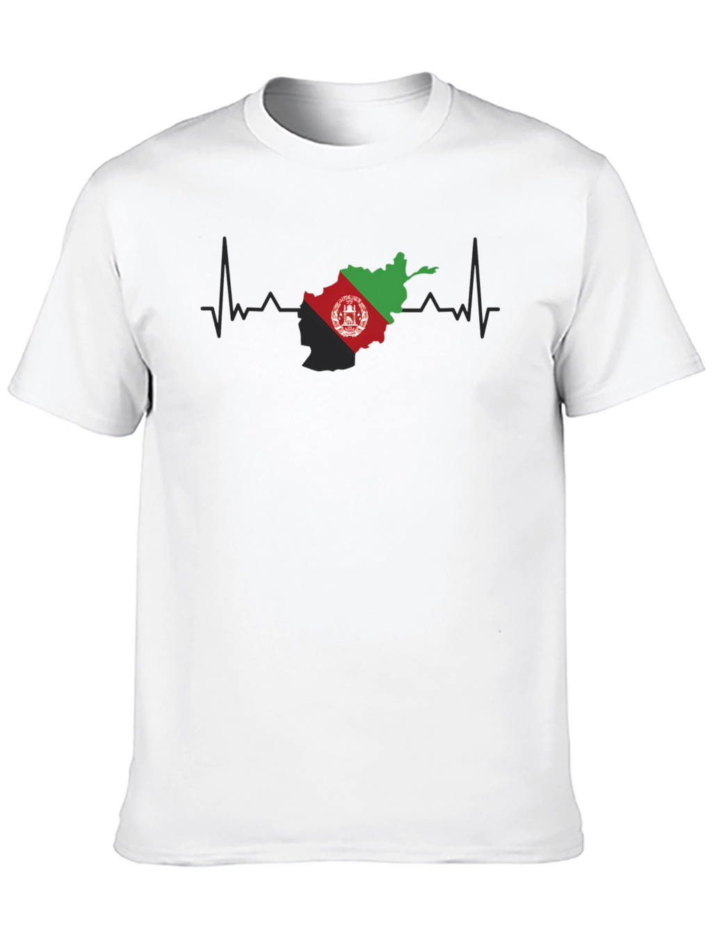Afghanistan Flag Heartbeat Graphic Tee
