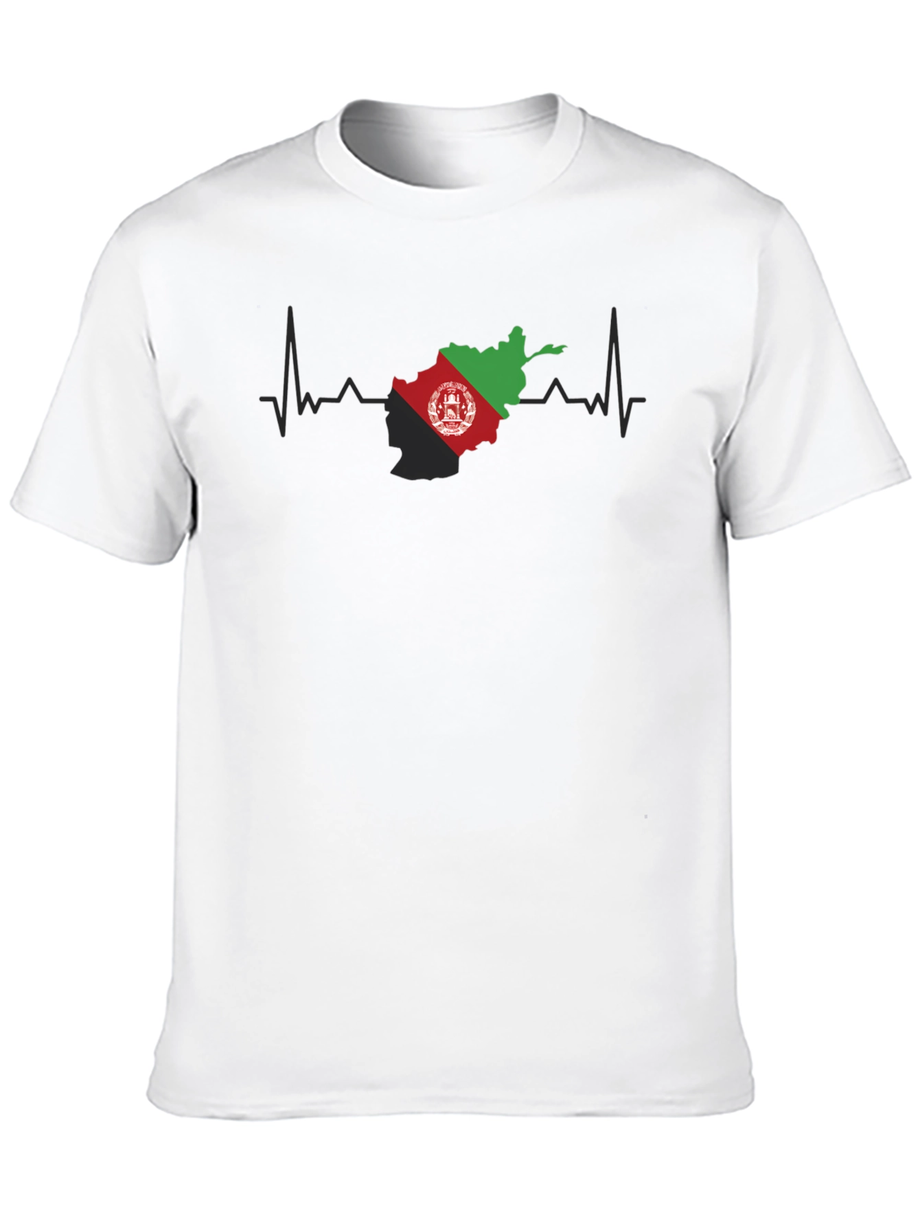 Afghanistan Flag Heartbeat Graphic Tee