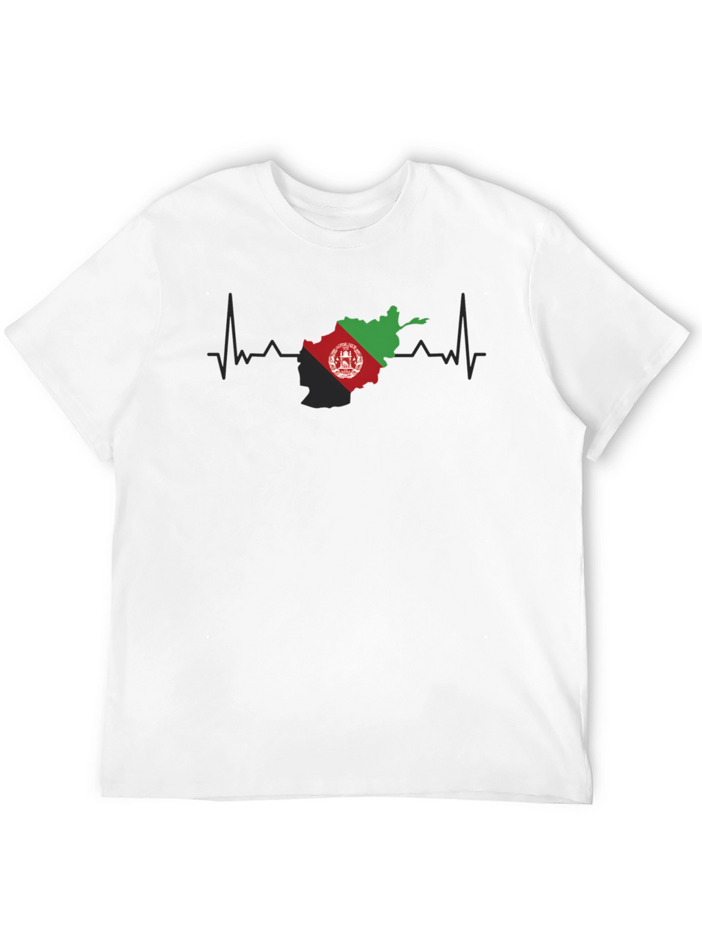 Afghanistan Flag Heartbeat Graphic Tee
