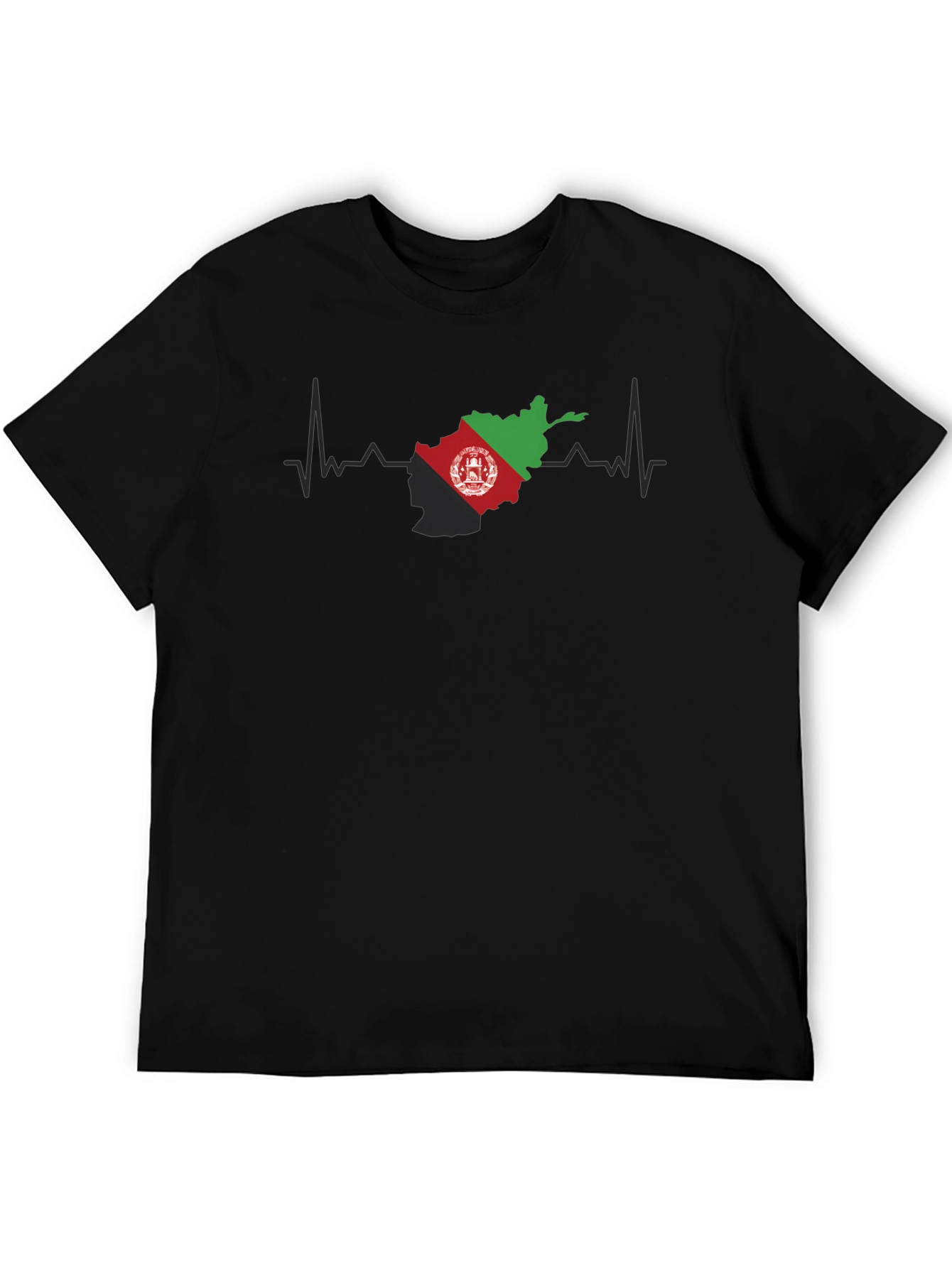 Afghanistan Flag Heartbeat Graphic Tee