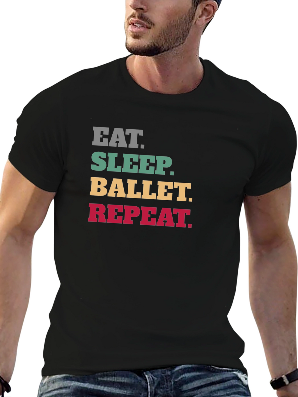 Eat Sleep Ballet Repeat T-Shirt - Black