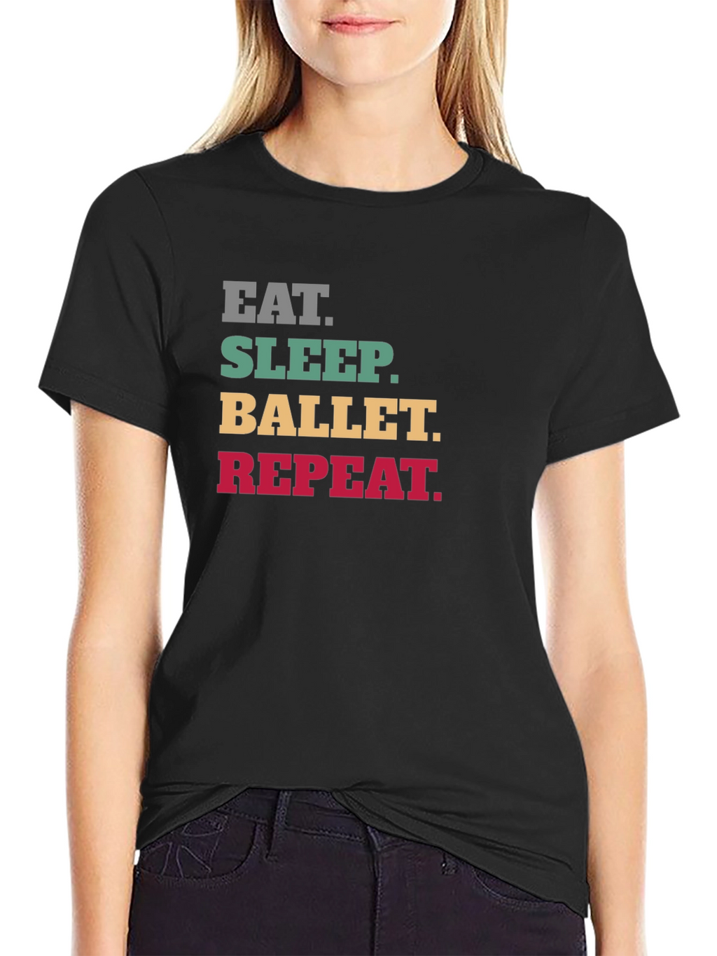 Eat Sleep Ballet Repeat T-Shirt - Black