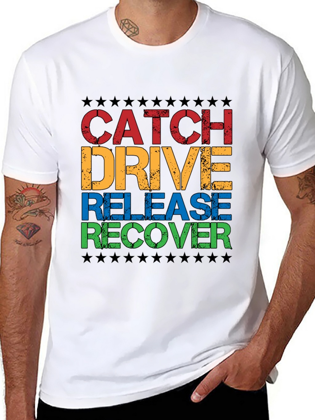 Catch Drive Release Recover Graphic Tee
