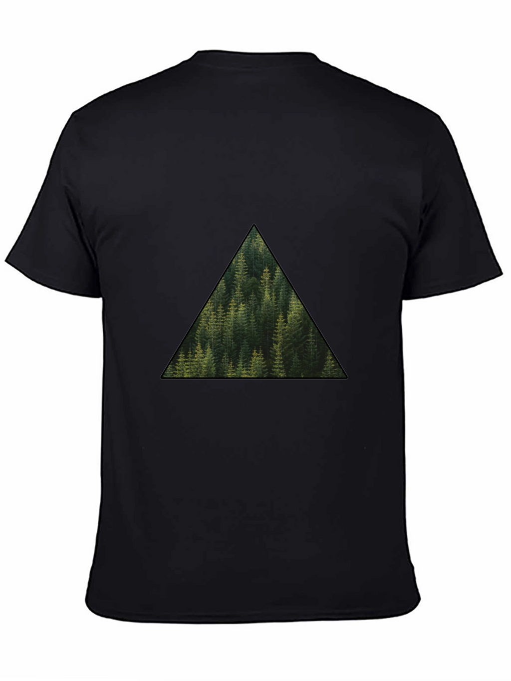 Nature Lovers Triangle Forest Graphic Tee - Black