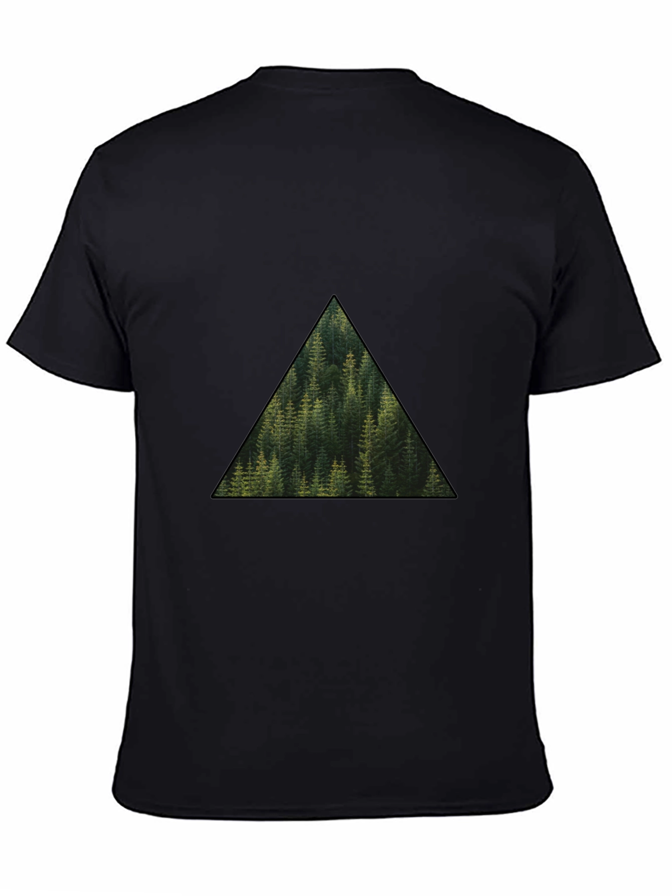 Nature Lovers Triangle Forest Graphic Tee - Black