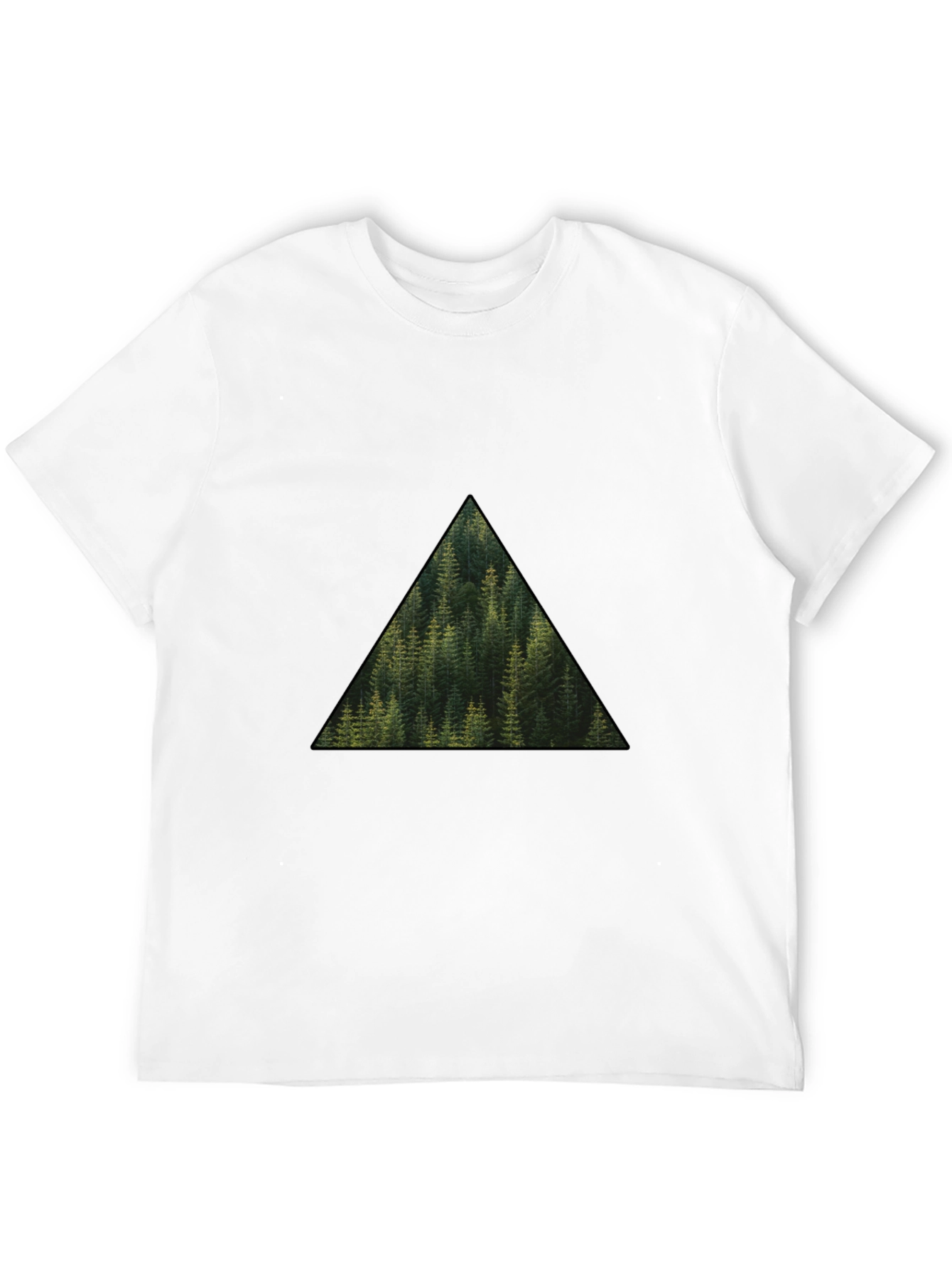 Nature Lovers Triangle Forest Graphic Tee - Black