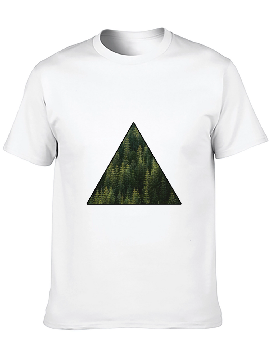 Nature Lovers Triangle Forest Graphic Tee - Black