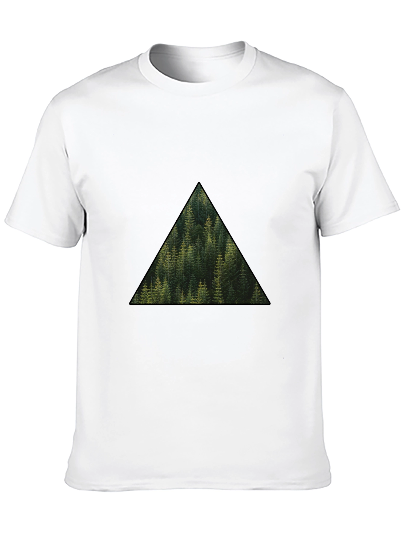 Nature Lovers Triangle Forest Graphic Tee - Black