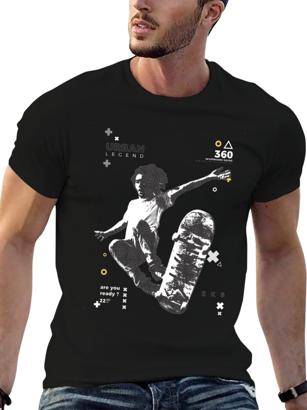 Urban Legend Skate T-Shirt: Black Graphic Tee