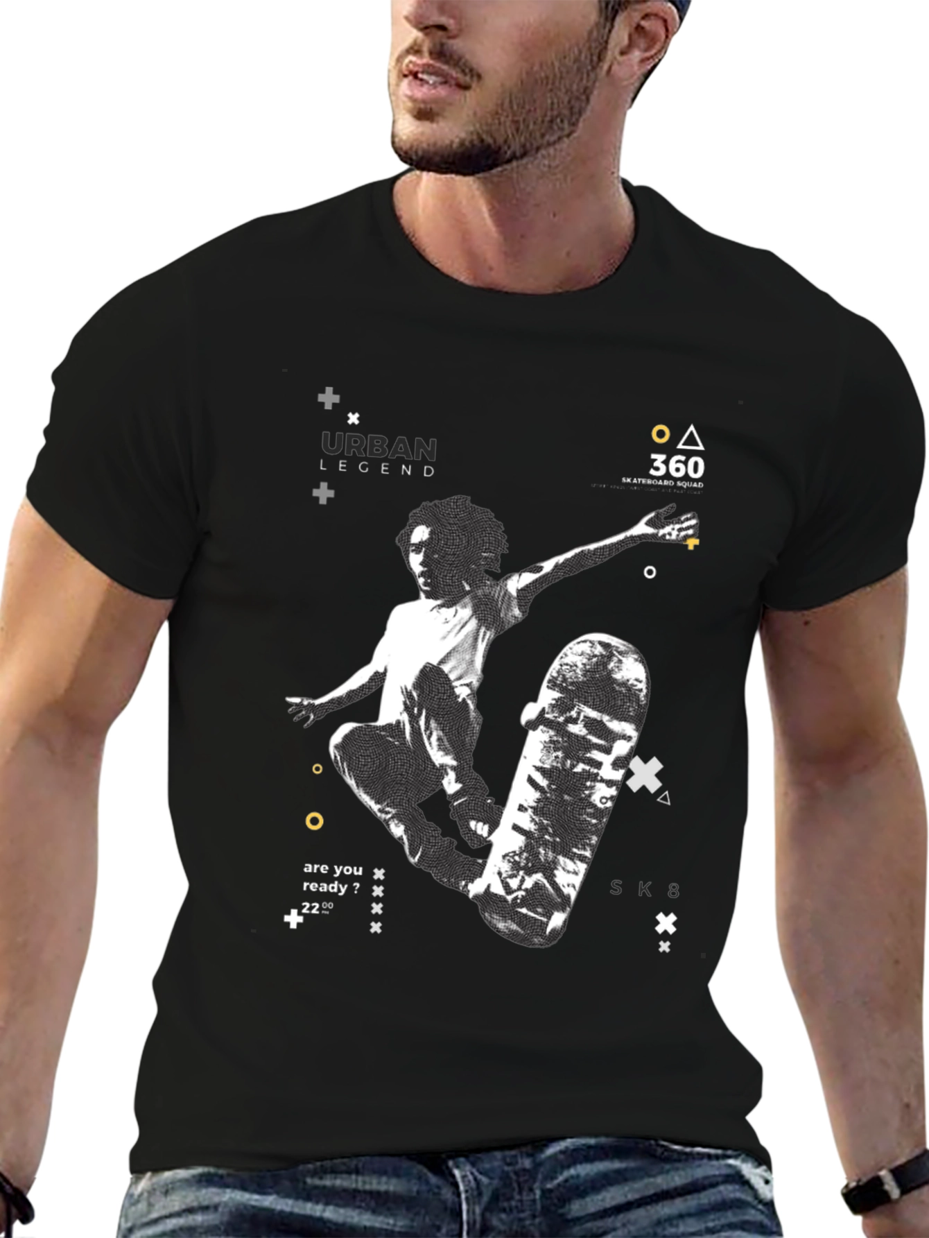 Urban Legend Skate T-Shirt: Black Graphic Tee