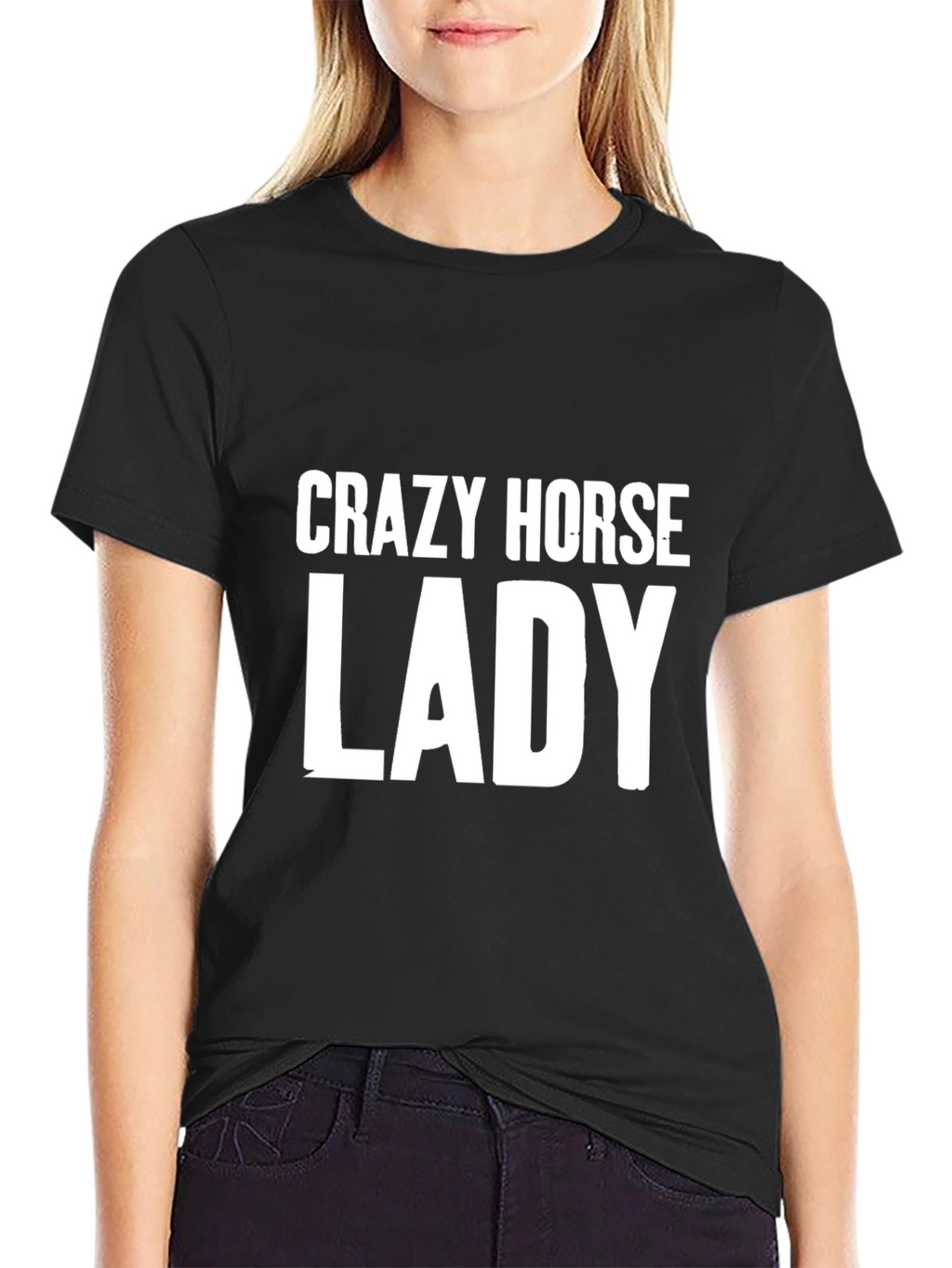 Crazy Horse Lady Graphic Tee - Black