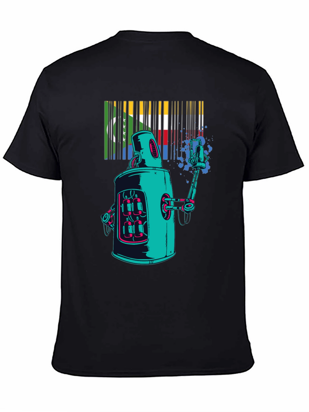 Retro Robot Spray Paint T-Shirt