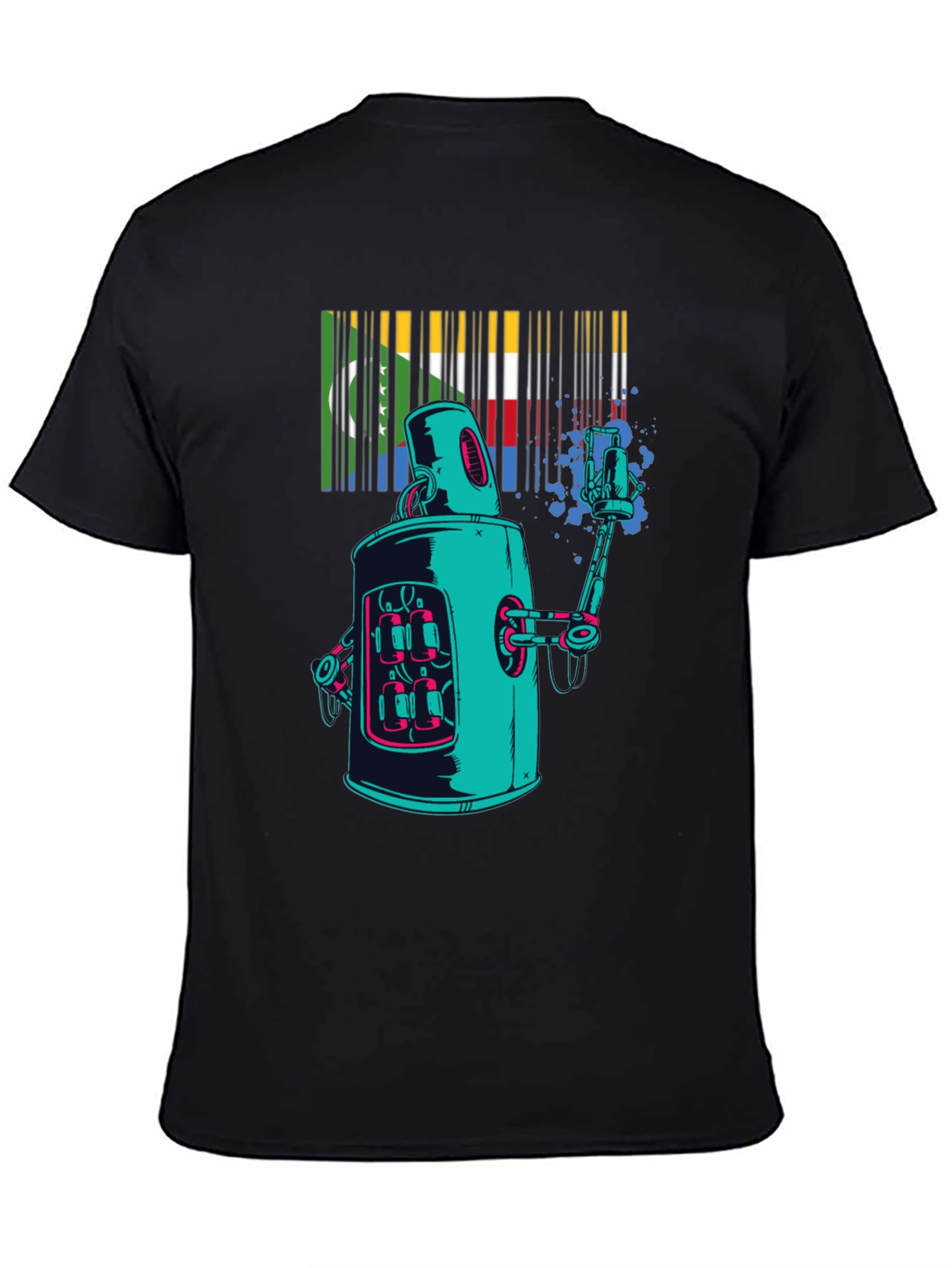 Retro Robot Spray Paint T-Shirt