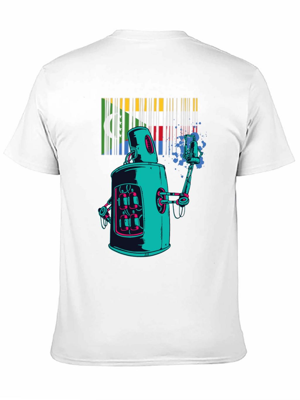 Retro Robot Spray Paint T-Shirt