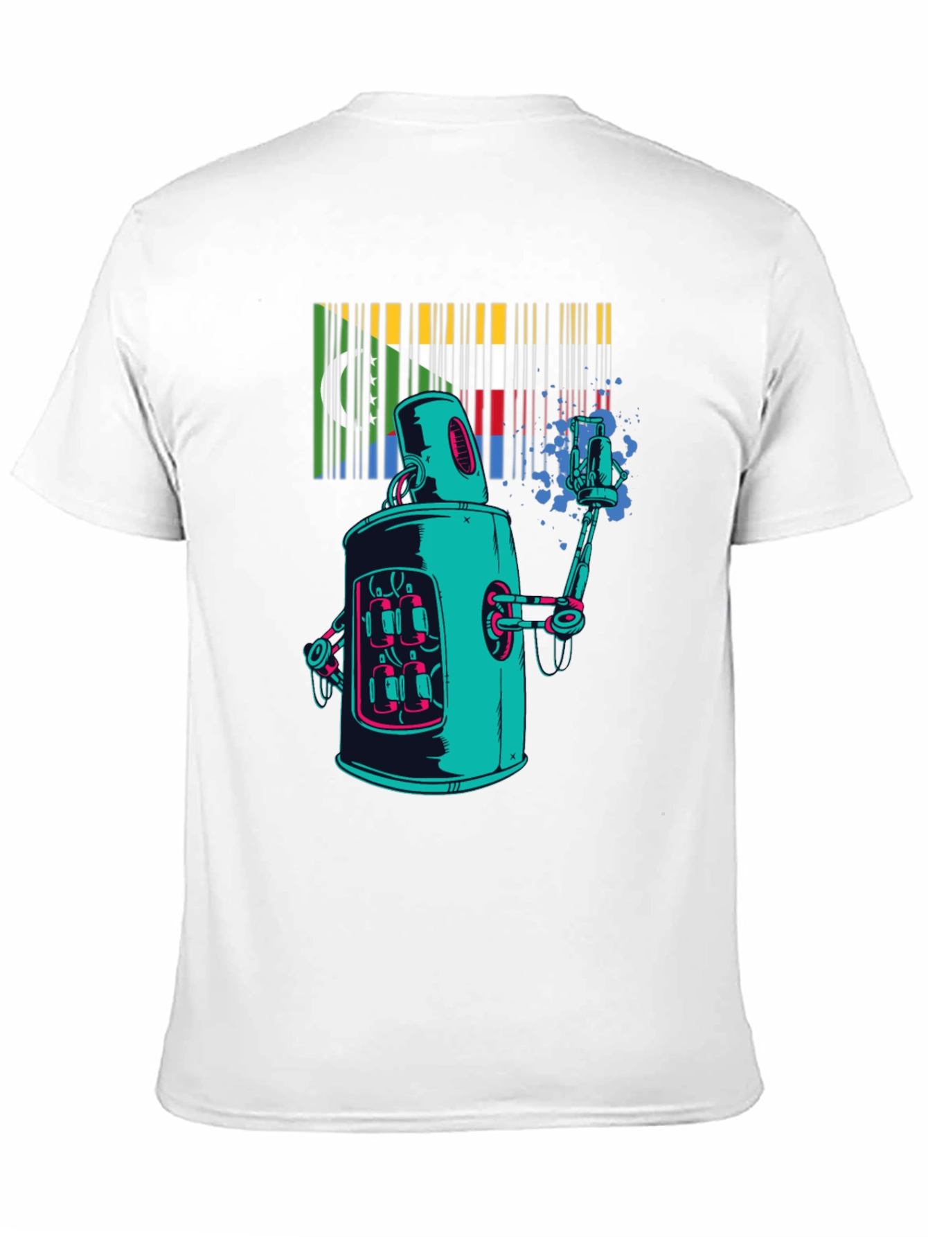 Retro Robot Spray Paint T-Shirt