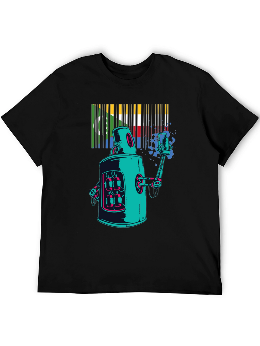 Retro Robot Spray Paint T-Shirt