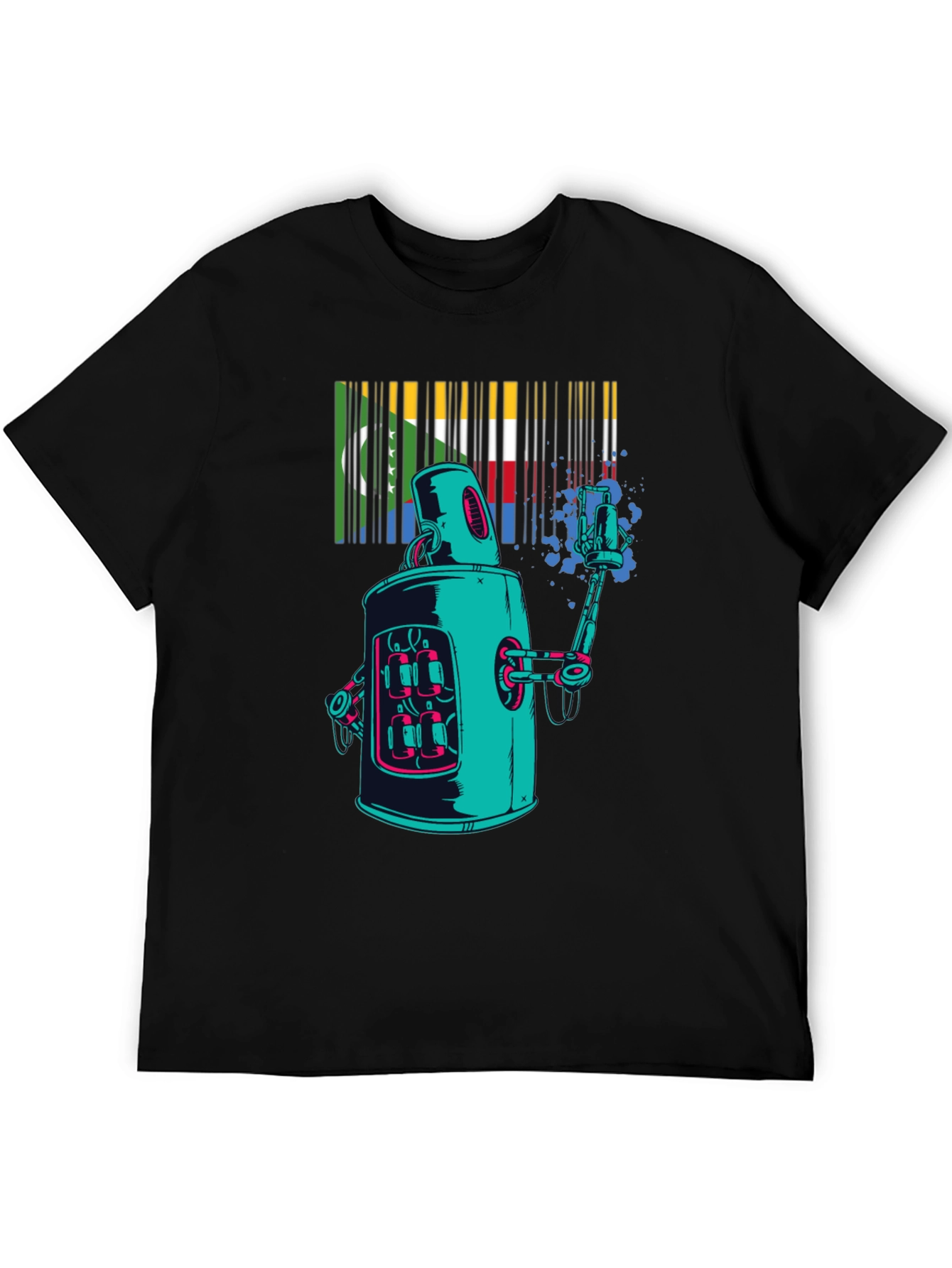 Retro Robot Spray Paint T-Shirt