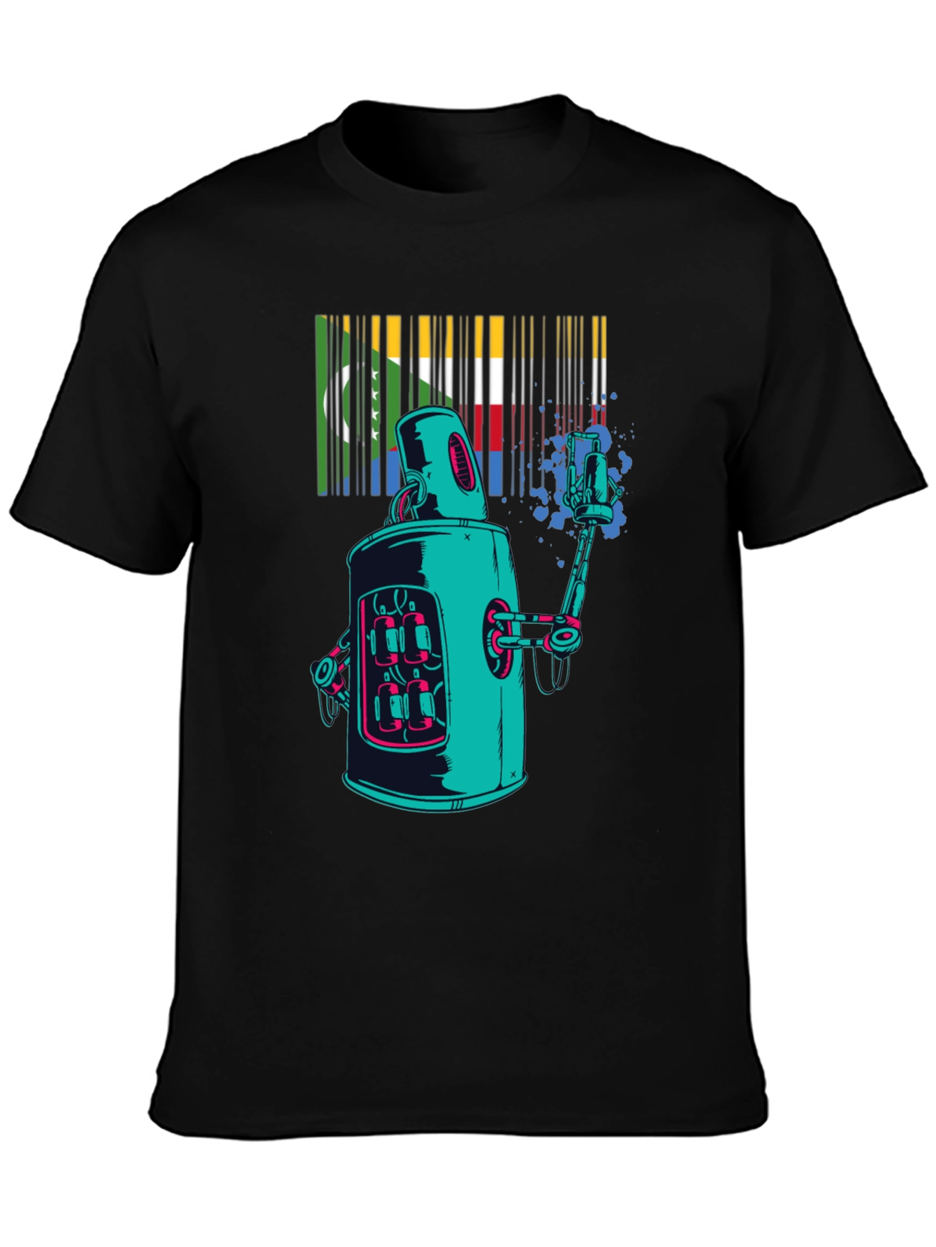 Retro Robot Spray Paint T-Shirt