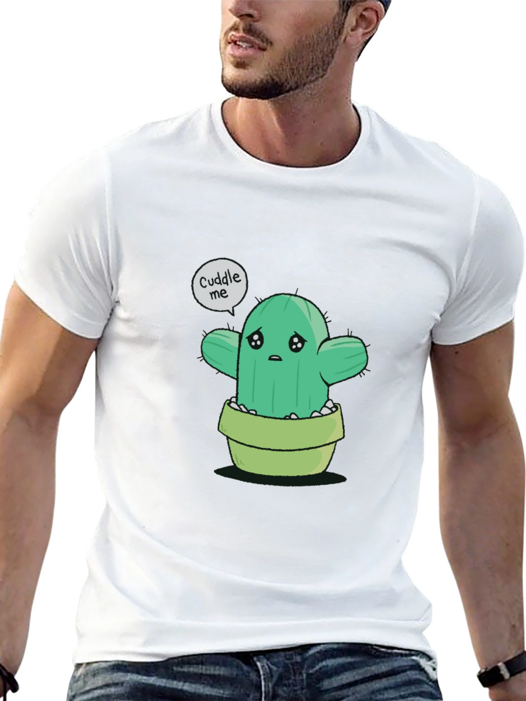 Sad Cactus Cuddle Me Graphic T-Shirt