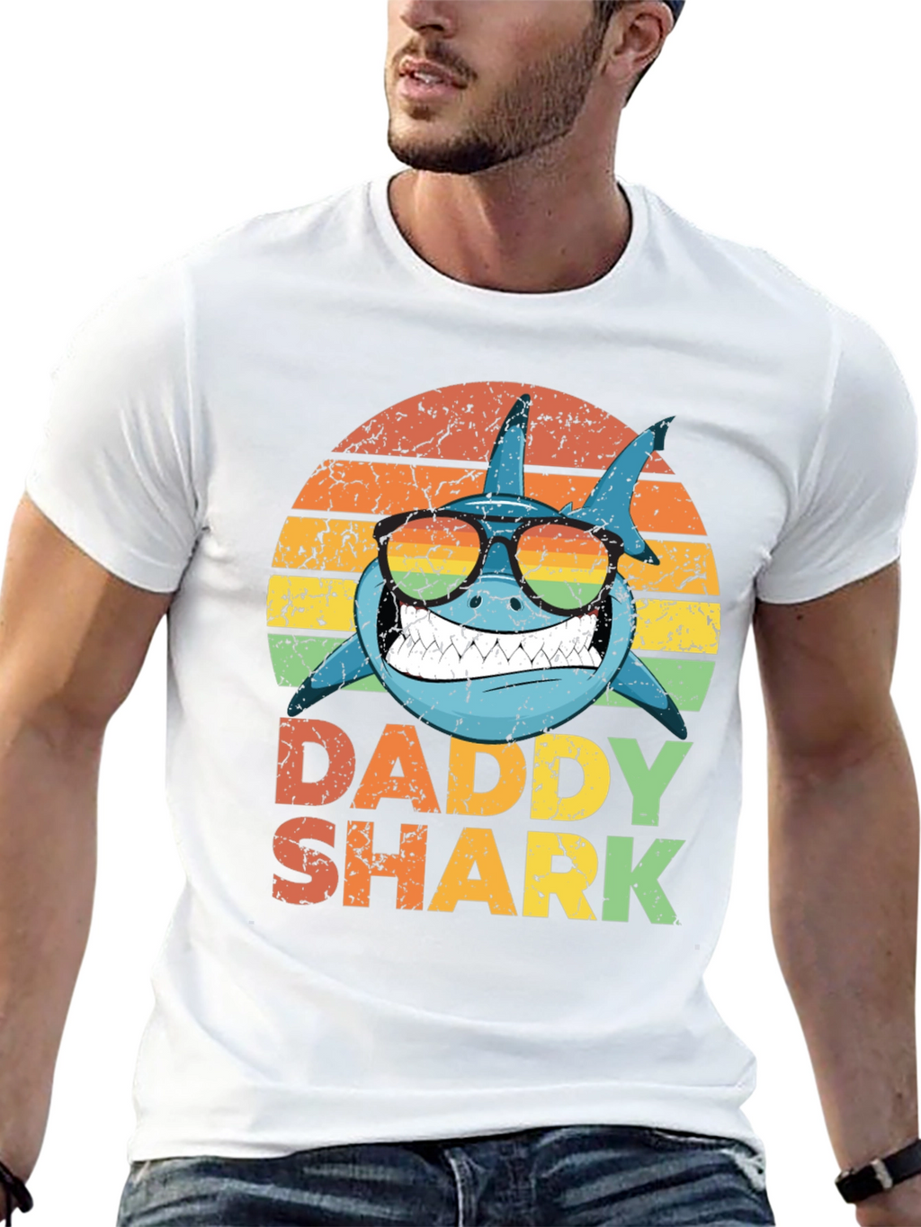 Daddy Shark Retro Graphic T-Shirt