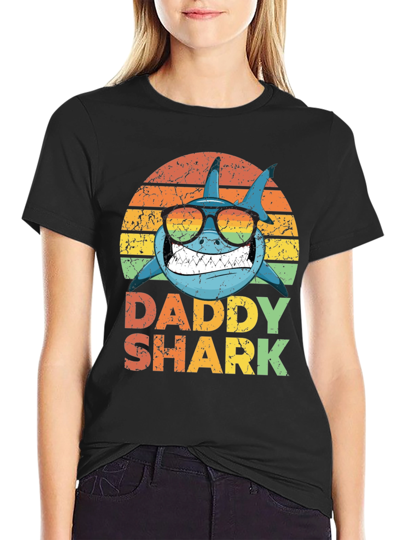 Daddy Shark Retro Graphic T-Shirt