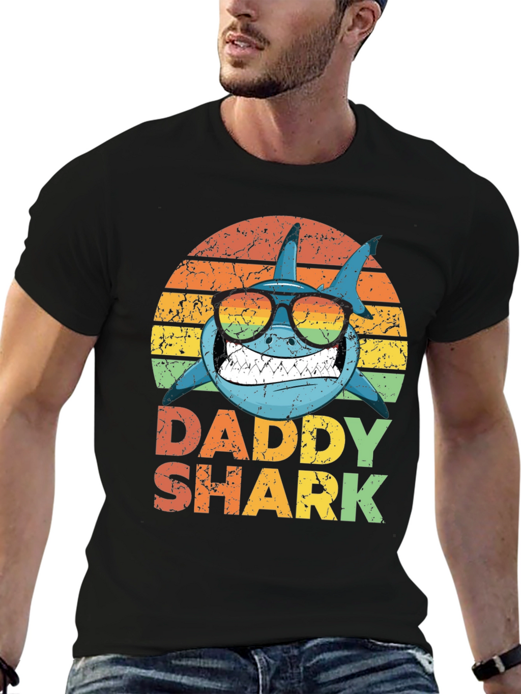 Daddy Shark Retro Graphic T-Shirt