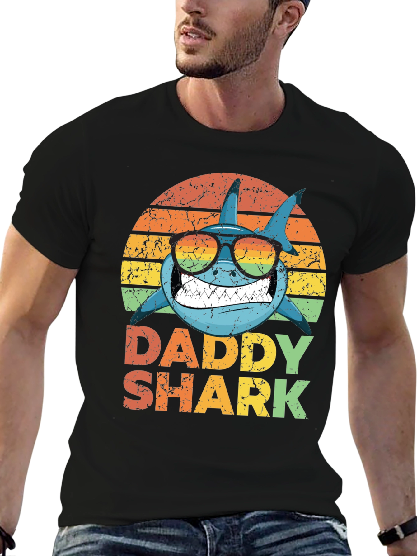 Daddy Shark Retro Graphic T-Shirt