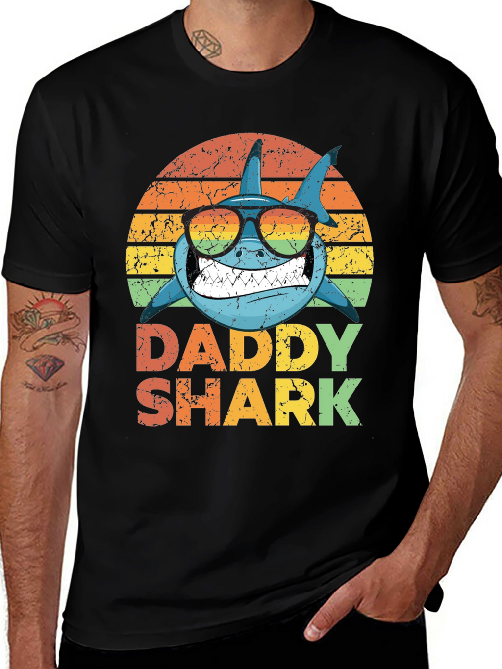 Daddy Shark Retro Graphic T-Shirt