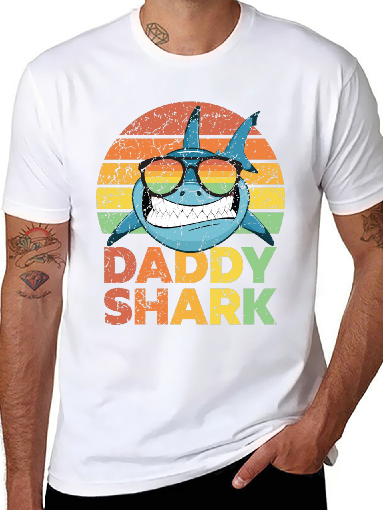 Daddy Shark Retro Graphic T-Shirt