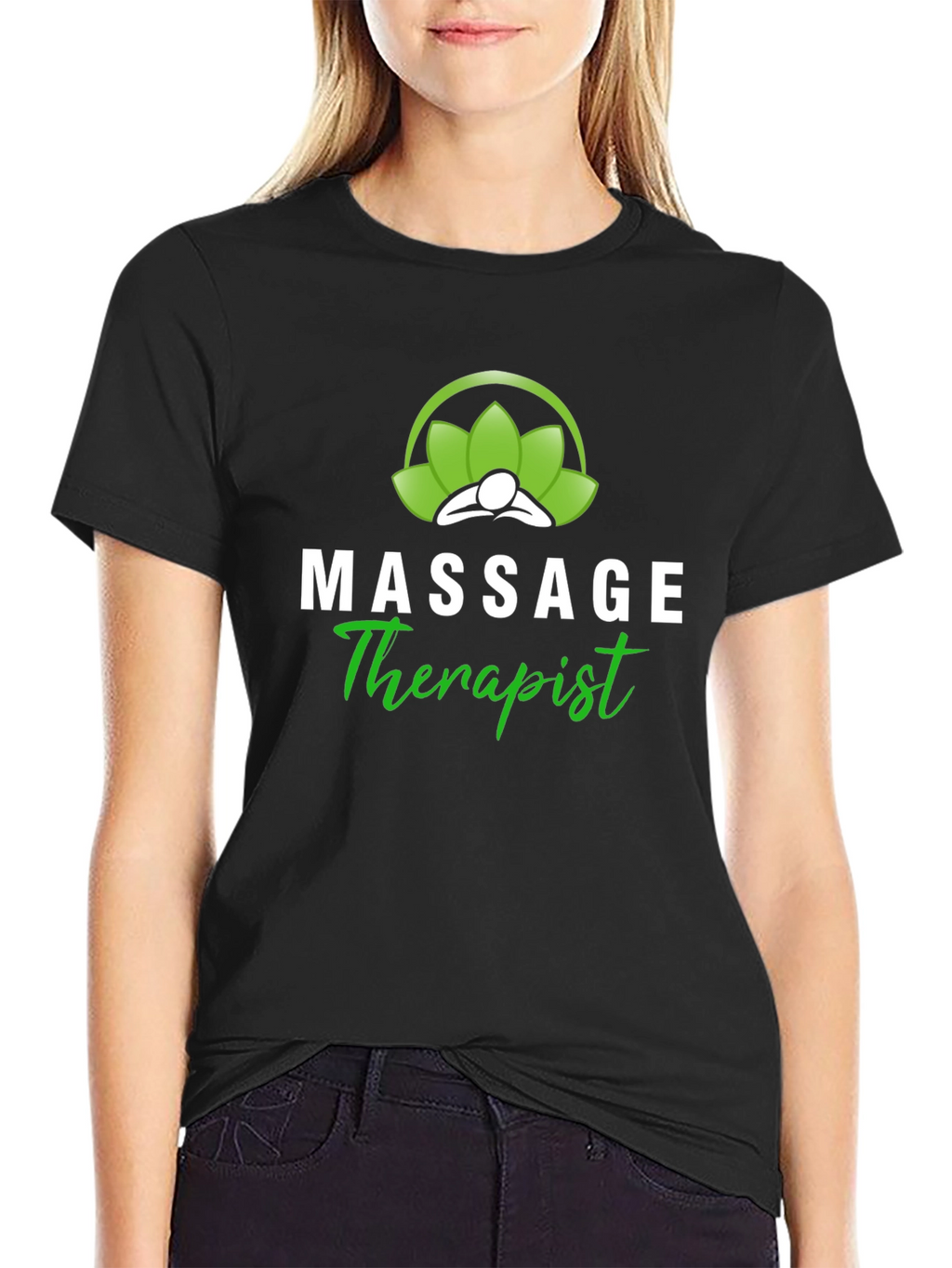Massage Therapist T-Shirt - Black Cotton Blend