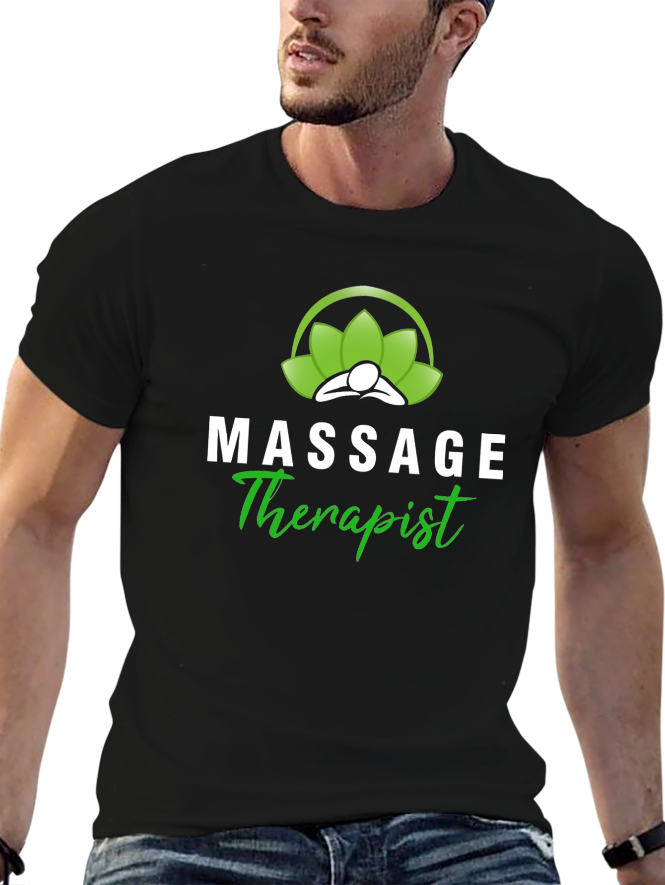 Massage Therapist T-Shirt - Black Cotton Blend