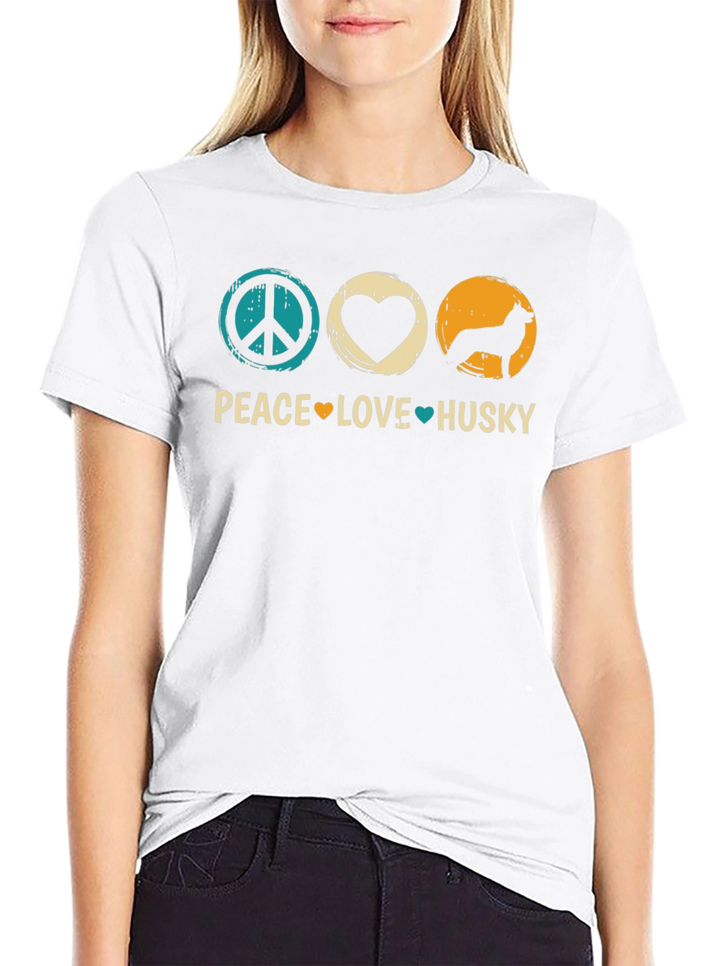 Peace Love Husky Graphic T-Shirt