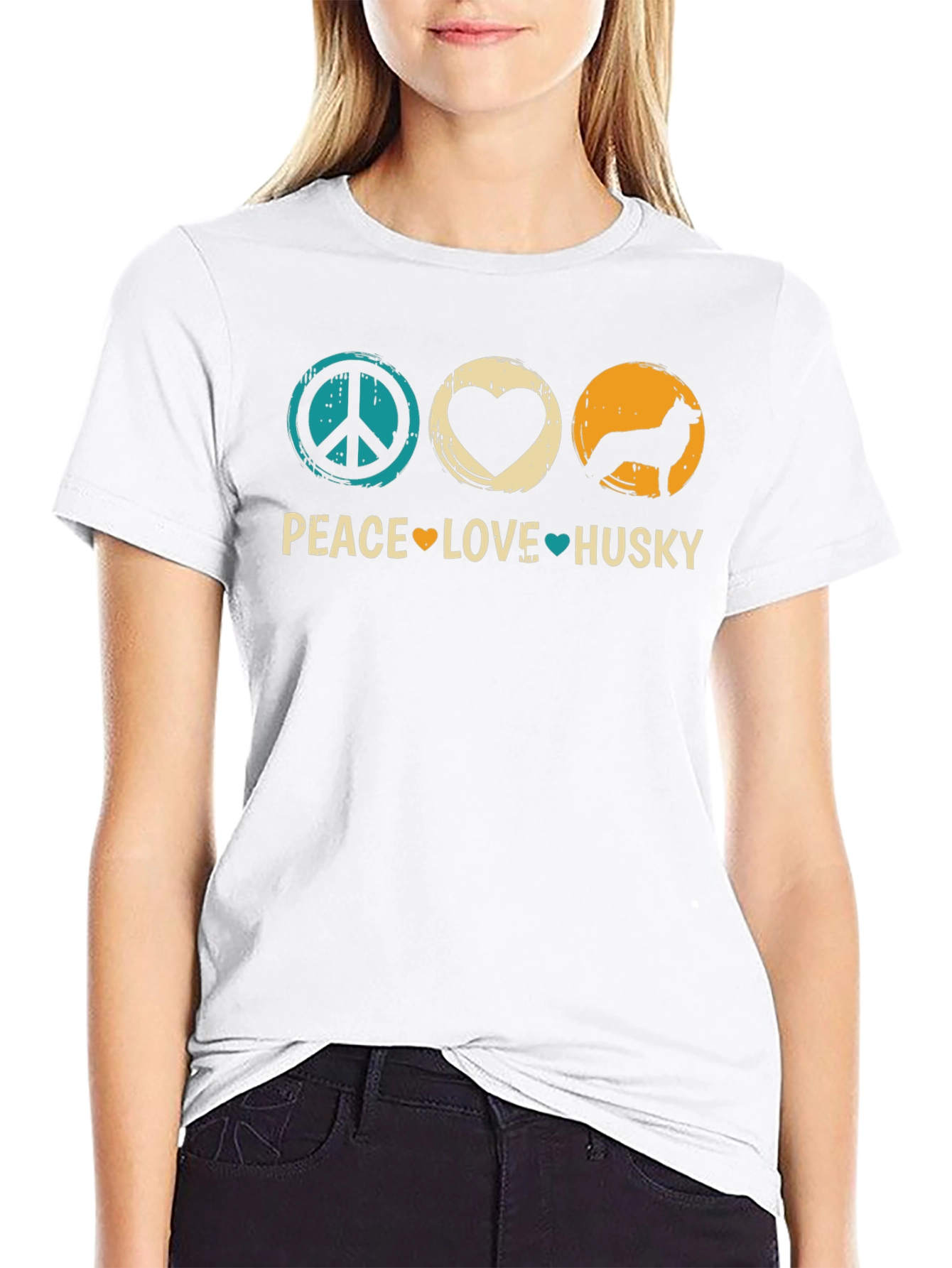 Peace Love Husky Graphic T-Shirt