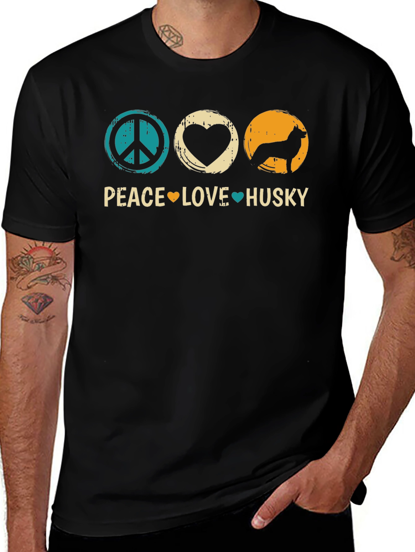 Peace Love Husky Graphic T-Shirt