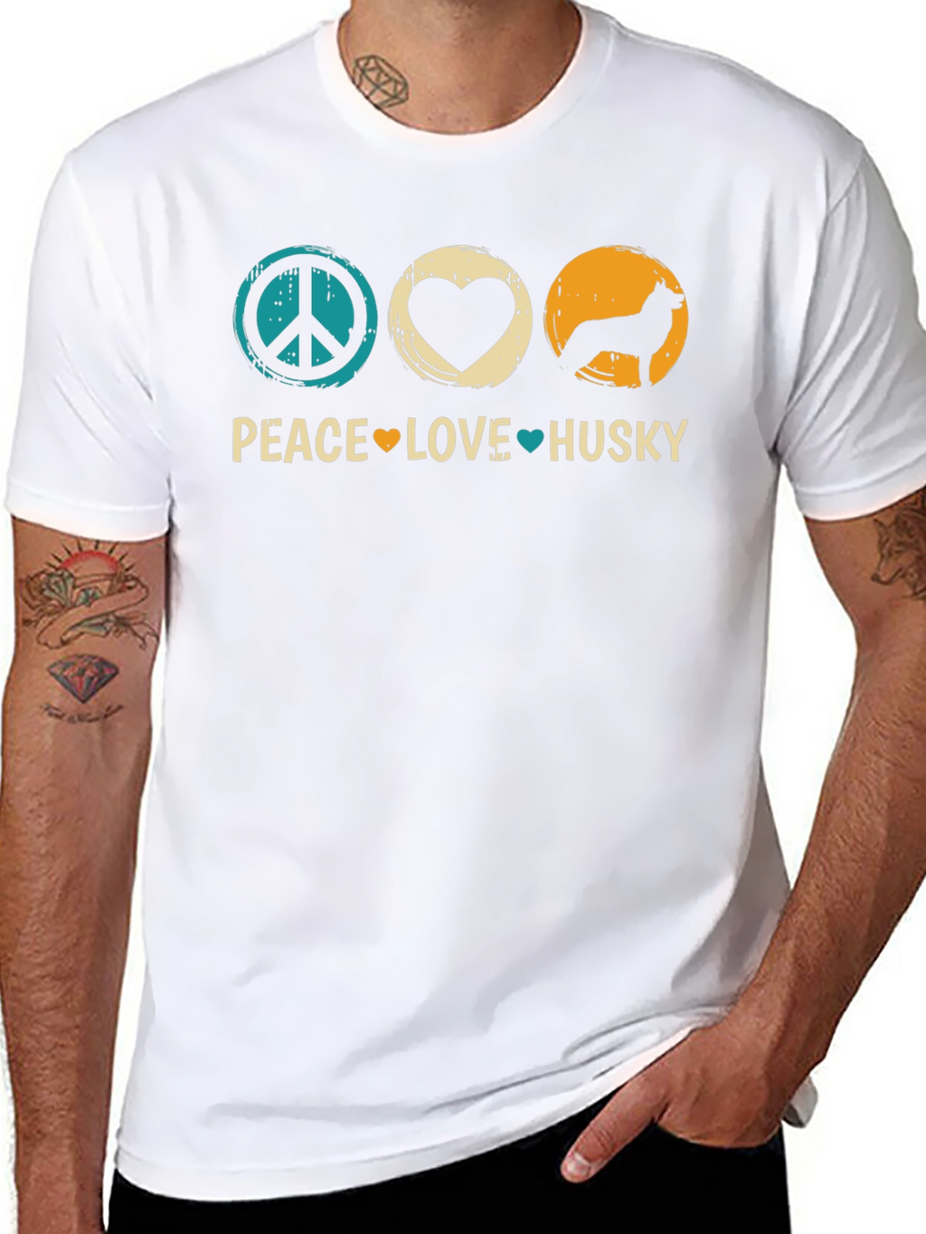 Peace Love Husky Graphic T-Shirt