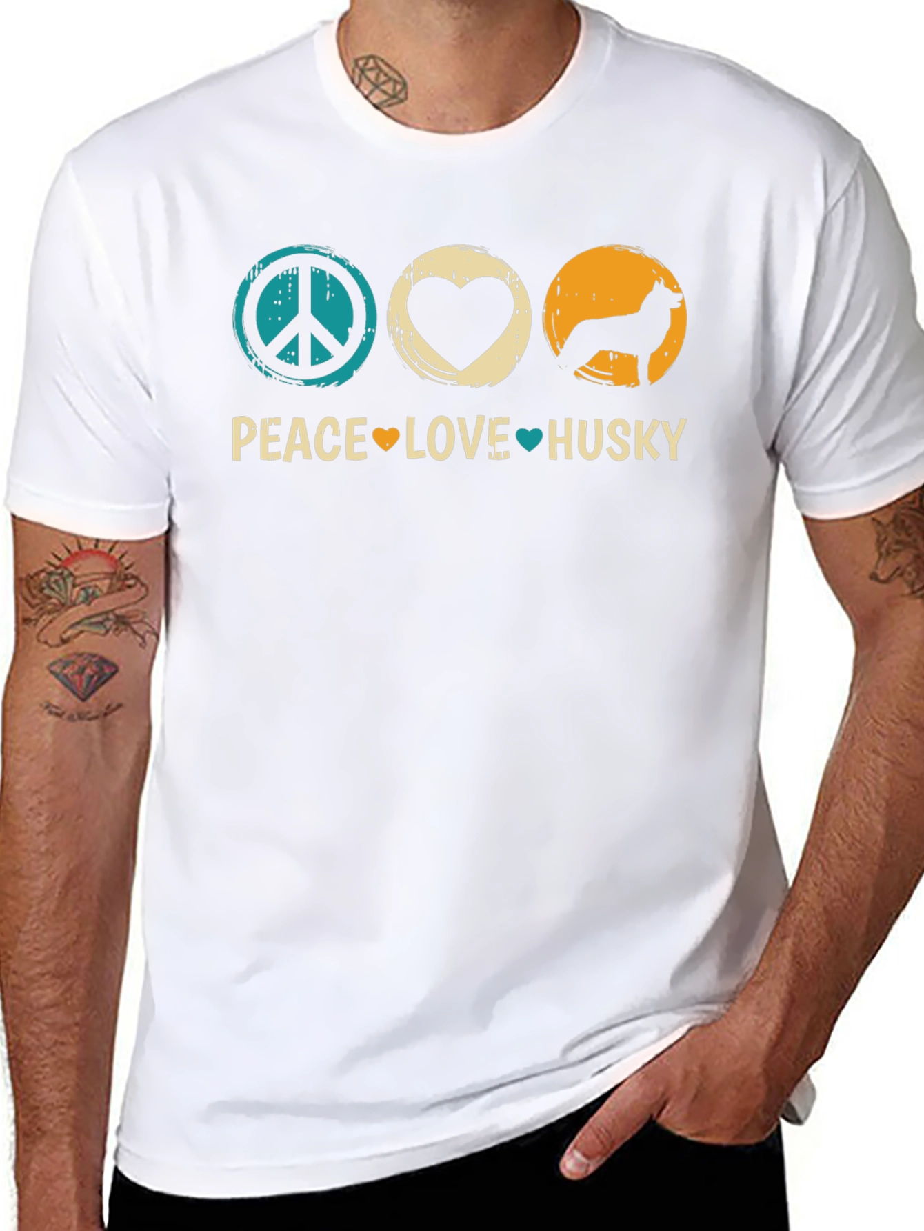 Peace Love Husky Graphic T-Shirt