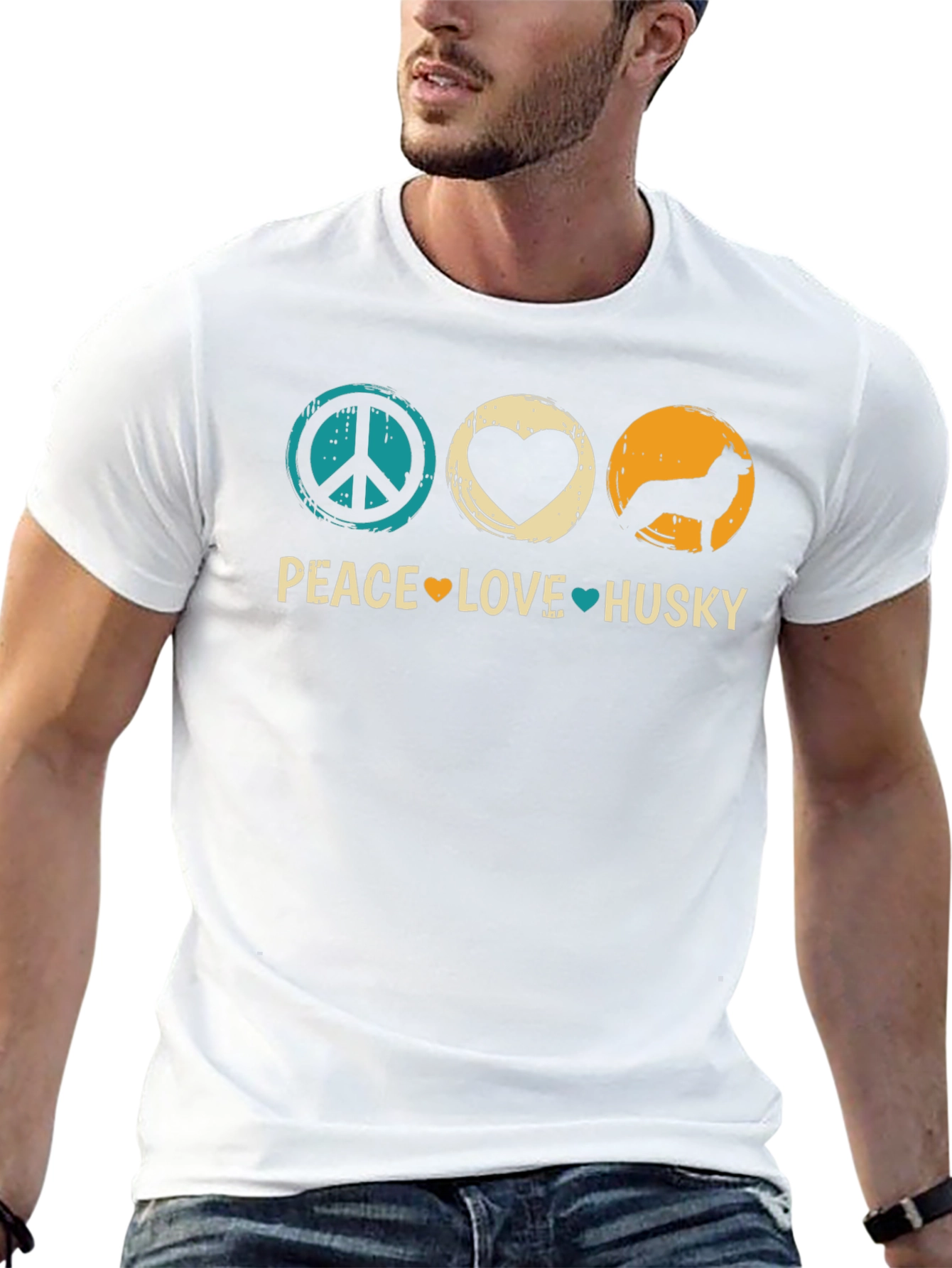 Peace Love Husky Graphic T-Shirt