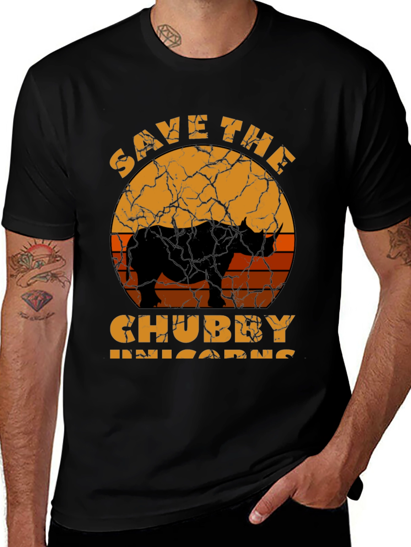 Save the Chubby Unicorns Rhino Graphic Tee