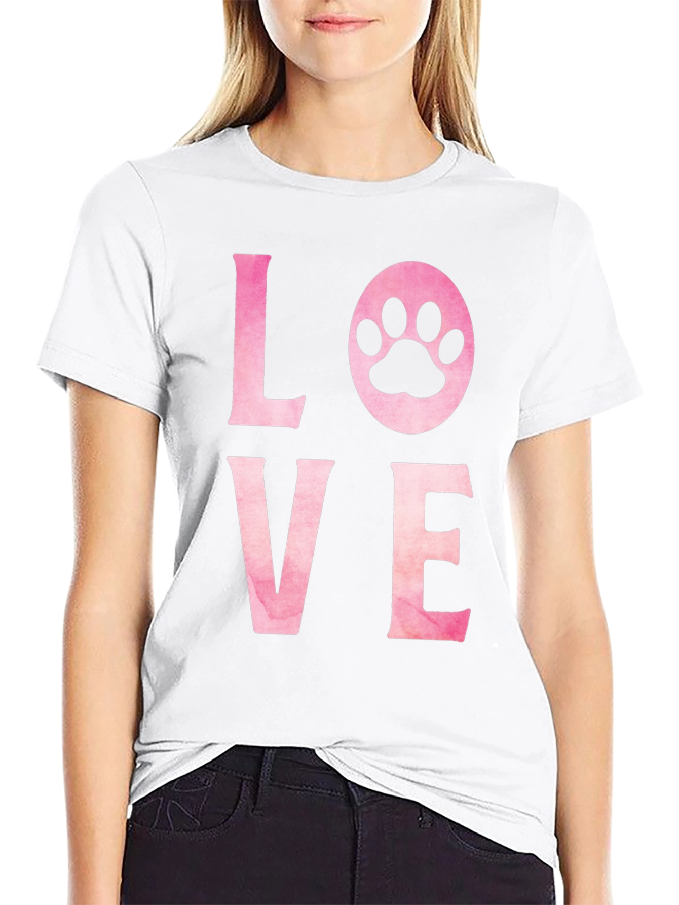 Love Paw Print Graphic T-Shirt