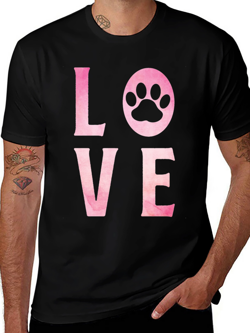 Love Paw Print Graphic T-Shirt