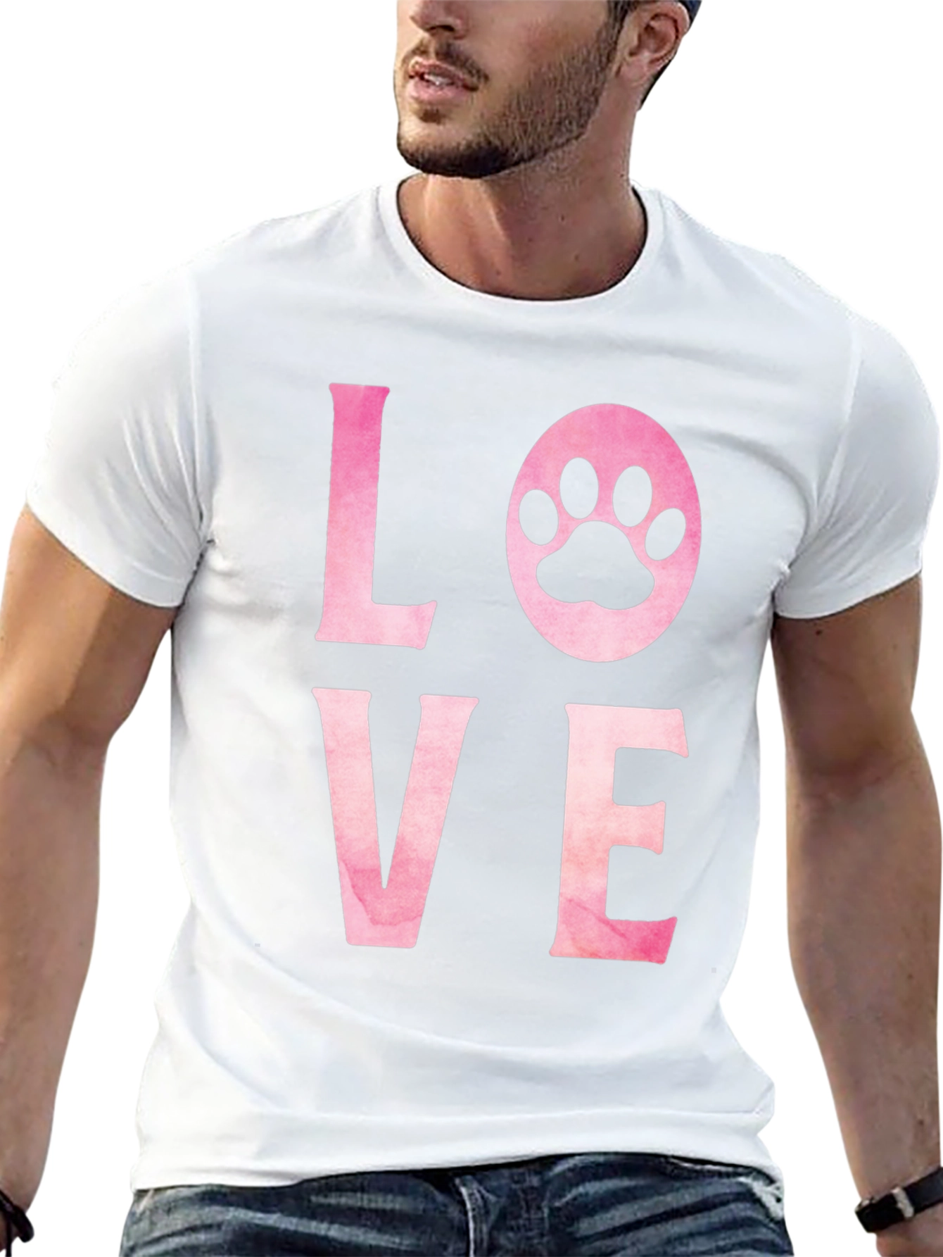 Love Paw Print Graphic T-Shirt