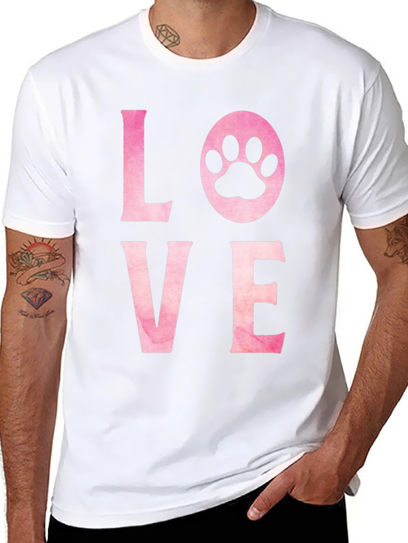 Love Paw Print Graphic T-Shirt