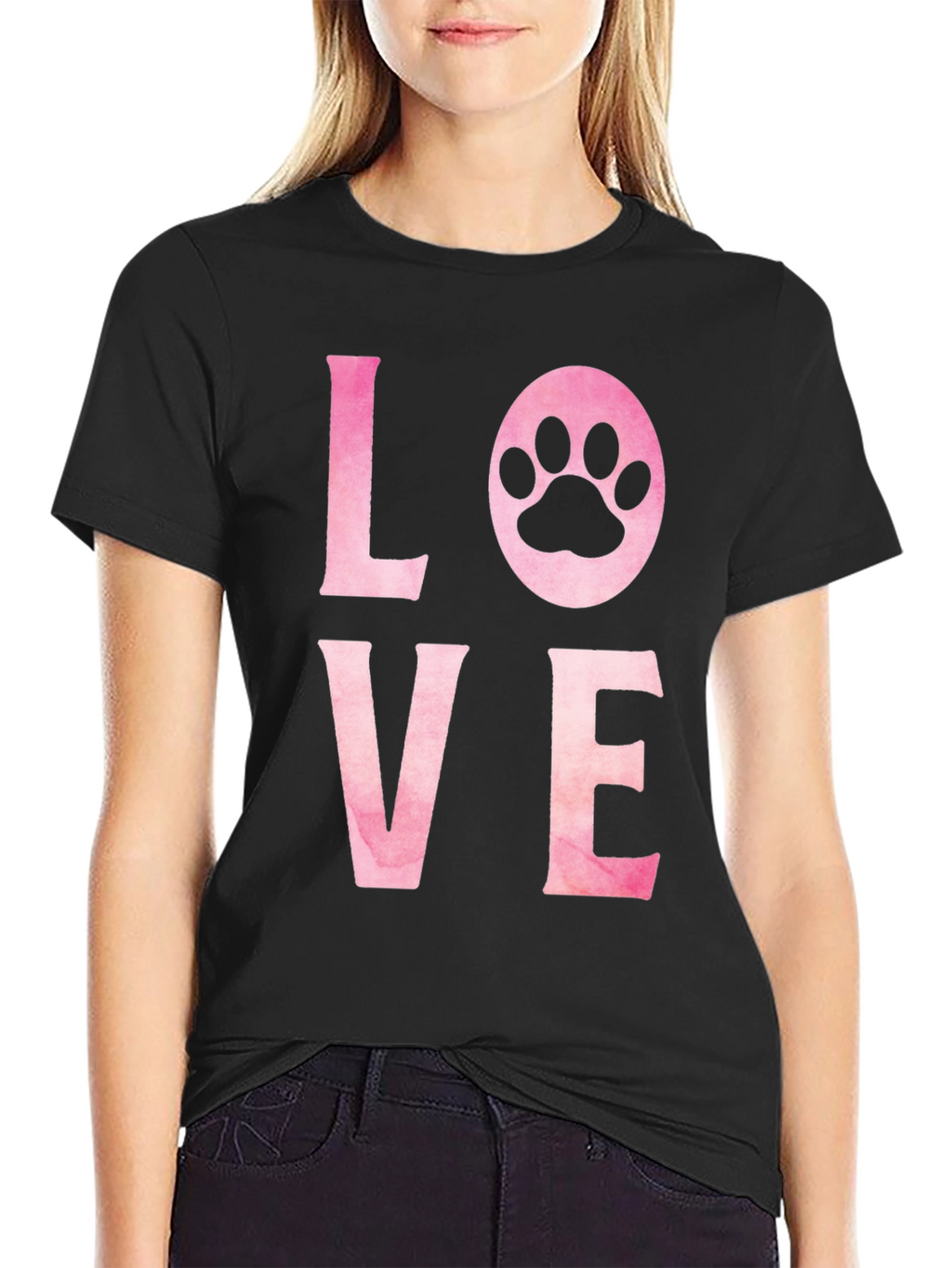 Love Paw Print Graphic T-Shirt