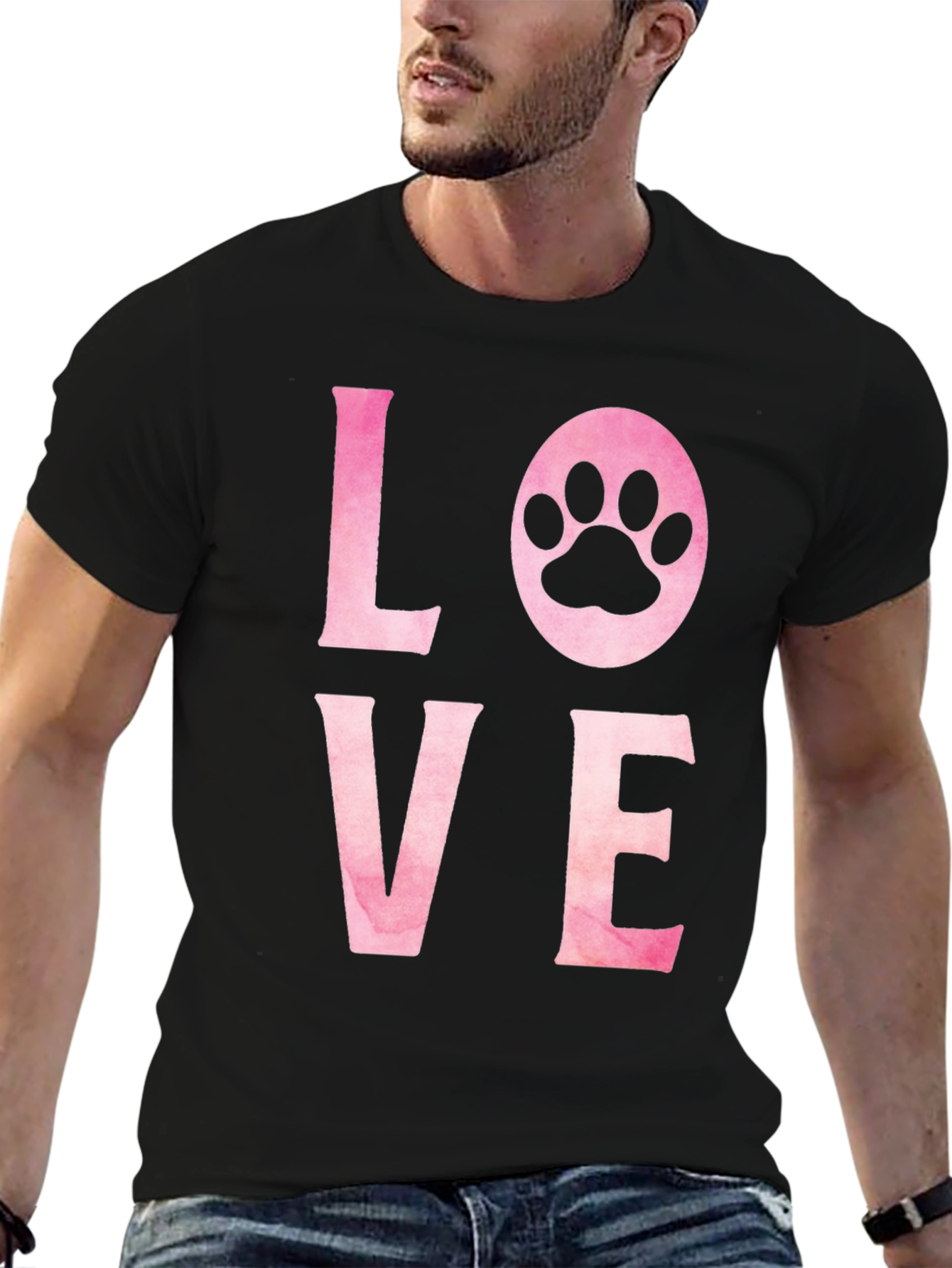 Love Paw Print Graphic T-Shirt