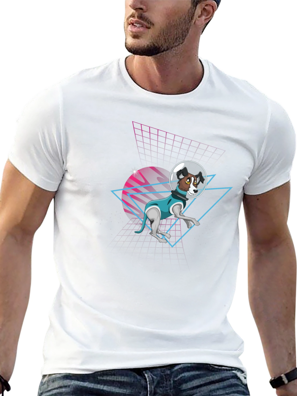 Retro Dog Astronaut T-Shirt