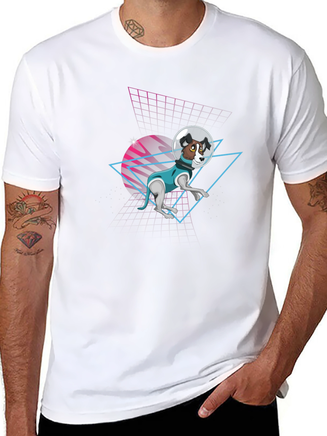 Retro Dog Astronaut T-Shirt